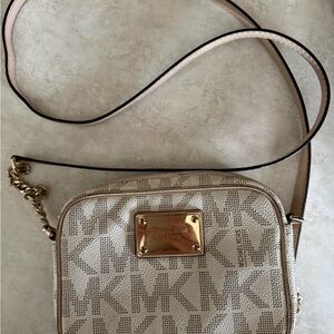 Michael Kors Cream Beige Logo Crossbody Bag